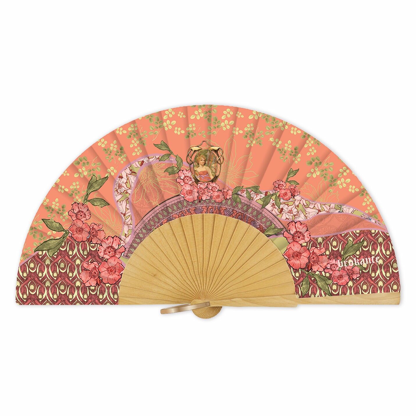 Accesorio de mujer - abanico de mano, modelo EVEIL CORAIL