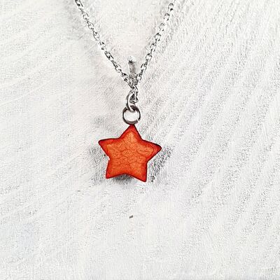 Star mini pendant-necklace - Orange ,SKU213