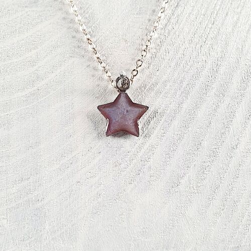 Star mini pendant-necklace - Violet ,SKU215