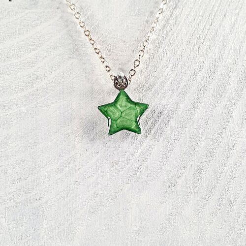 Star mini pendant-necklace - Emerald ,SKU220