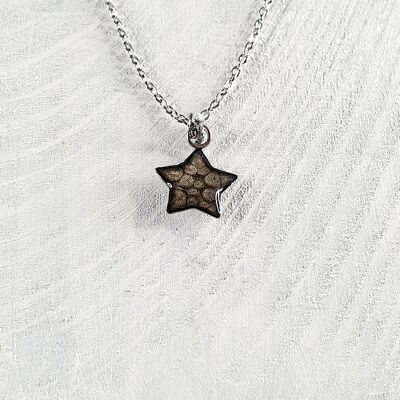 Star mini pendant-necklace - Onyx ,SKU222