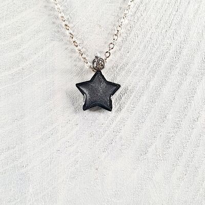 Star mini pendant-necklace - Silver pearl ,SKU223