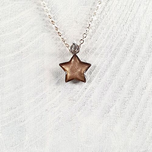 Star mini pendant-necklace - Latte pearl ,SKU235