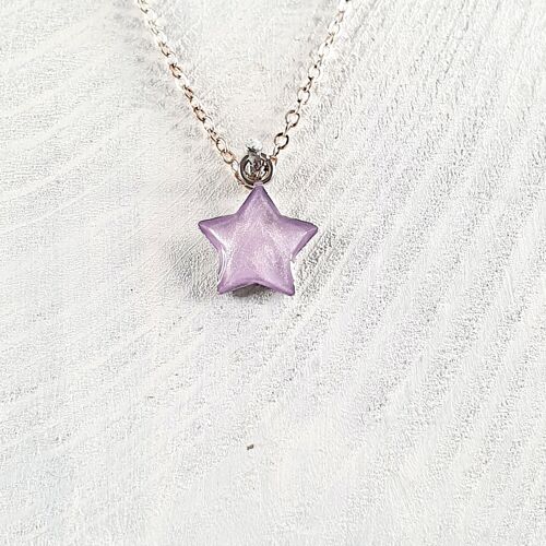 Star mini pendant-necklace - Lilac pearl ,SKU236