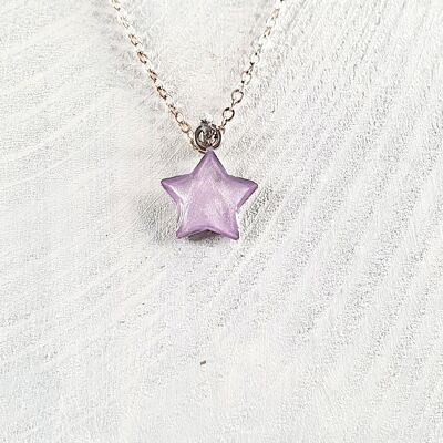 Star mini pendant-necklace - Lilac pearl ,SKU236