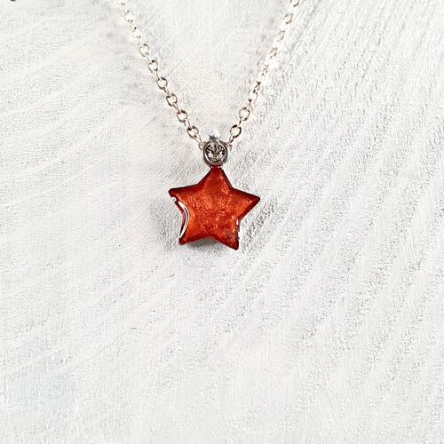 Star mini pendant-necklace - Copper pearl ,SKU239