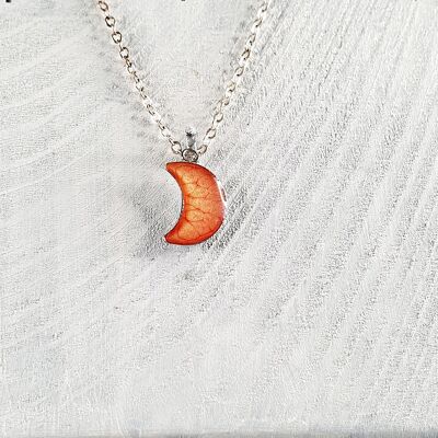 Collier pendentif lune - Orange ,SKU241