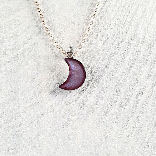 Moon pendant-necklace - Violet ,SKU243