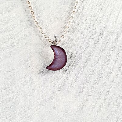 Collier pendentif lune - Violet ,SKU243
