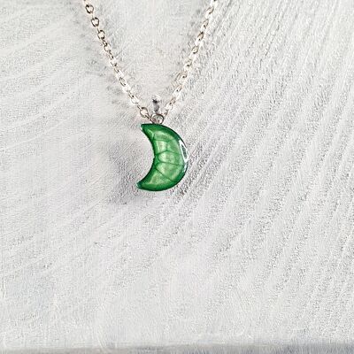 Moon pendant-necklace - Emerald ,SKU248