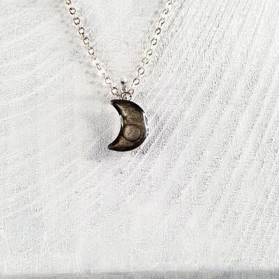 Collier pendentif lune - Onyx ,SKU250