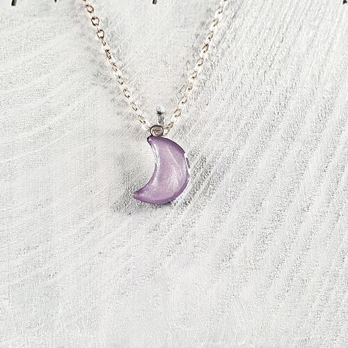 Moon pendant-necklace - Lilac pearl ,SKU264