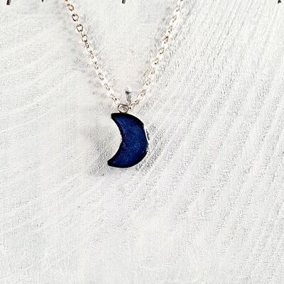 Colgante-collar Luna - Perla azul profundo, SKU266