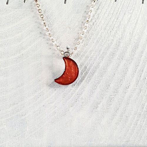 Moon pendant-necklace - Copper pearl ,SKU267