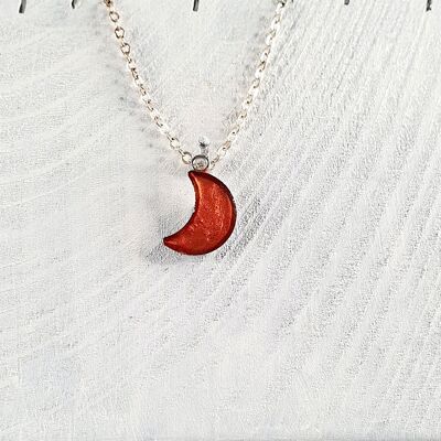 Collier pendentif lune - Perle de cuivre ,SKU267