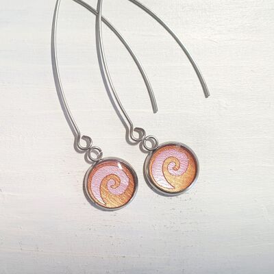 Waves drop long wire earrings - Candyfloss pink ,SKU282