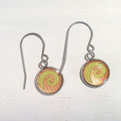 Waves drop short wire earrings - Lime ,SKU297