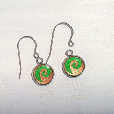 Boucles d'oreilles à fil court Waves Drop - Vert ,SKU301