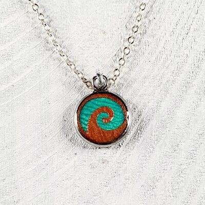 Mini pendentif vagues - Aqua ,SKU312