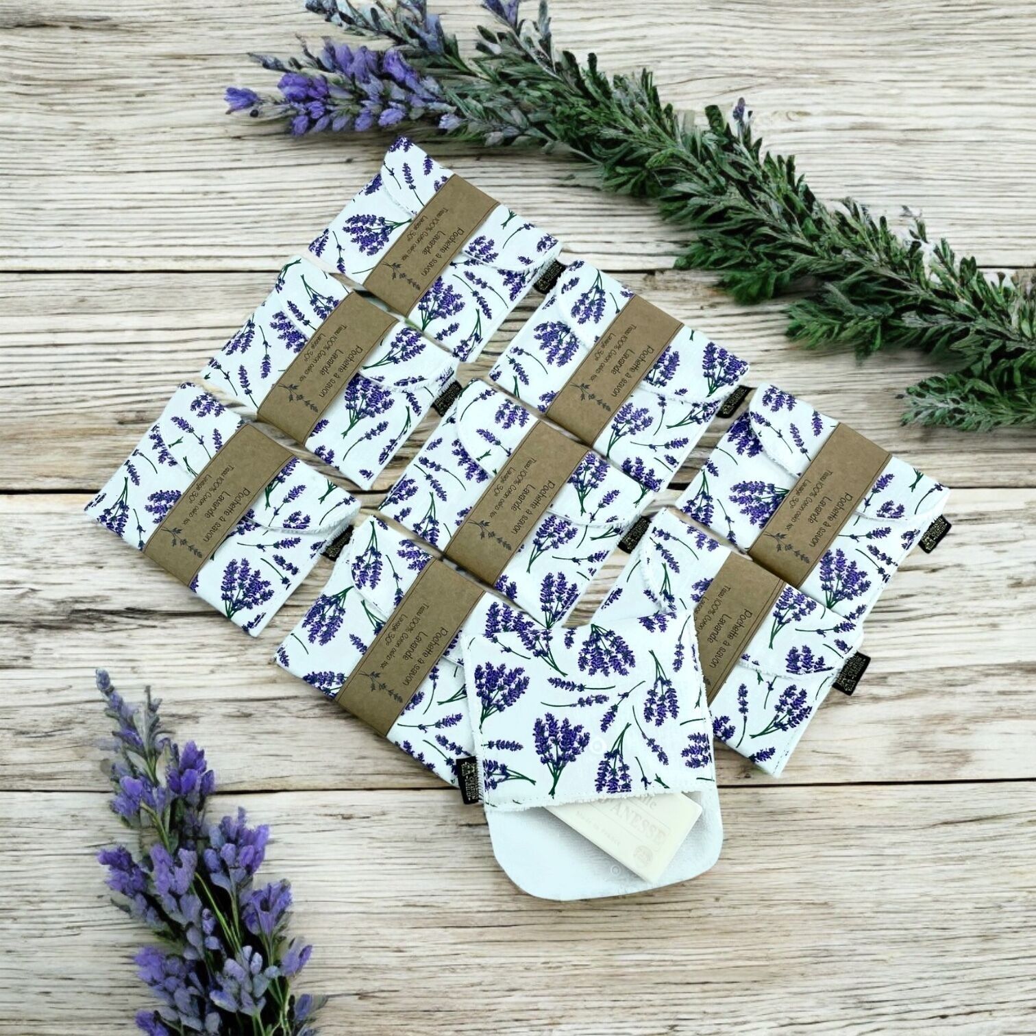 Pochette à savon, "Lavande"