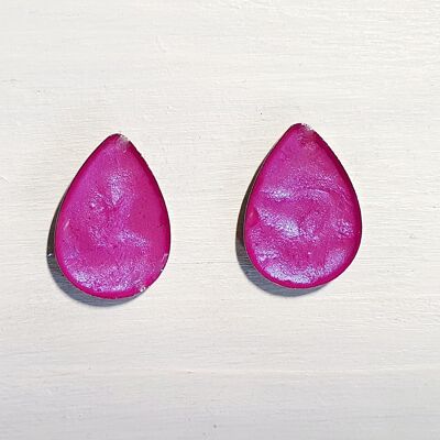 Teardrop studs - Iridescent purple ,SKU357