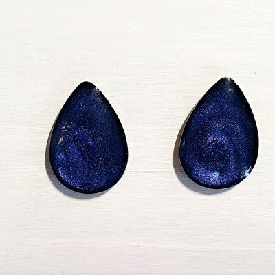 Boucles d'oreilles en forme de larme - Perle de minuit, SKU363
