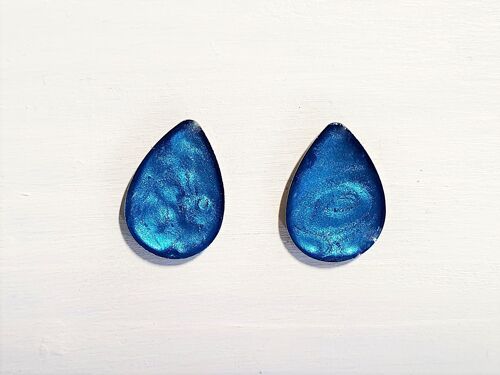 Teardrop studs - Sea blue pearl ,SKU364