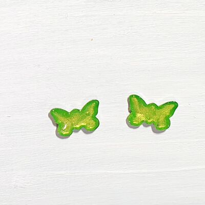 Boucles d'oreilles papillon - Vert irisé ,SKU374