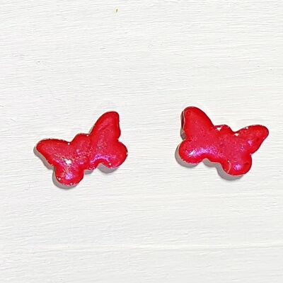 Butterfly studs - Iridescent pink ,SKU376