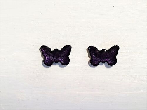 Butterfly studs - Deep purple pearl ,SKU382