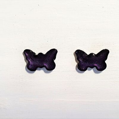 Pendientes de mariposa - Perla de color morado oscuro, SKU382