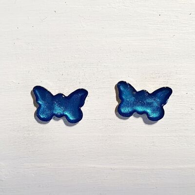 Butterfly studs - Sea blue pearl ,SKU384