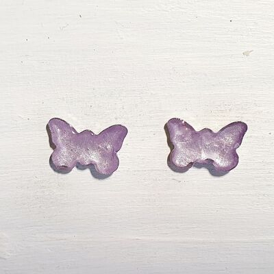 Boucles d'oreilles papillon - Perle lilas ,SKU385
