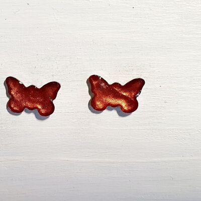 Butterfly studs - Iridescent copper ,SKU386