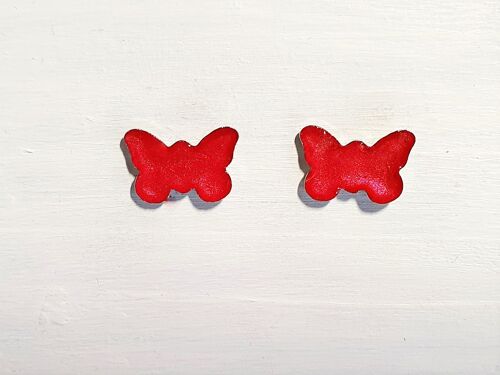Butterfly studs - Red pearl ,SKU388
