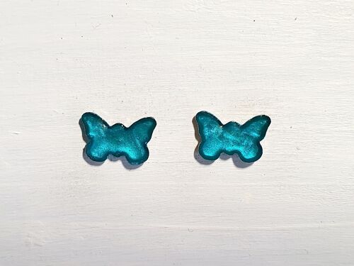 Butterfly studs - Iridescent aqua ,SKU390