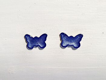 Boucles d'oreilles papillon - Perle bleuet ,SKU391