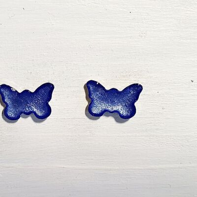 Boucles d'oreilles papillon - Perle bleuet ,SKU391