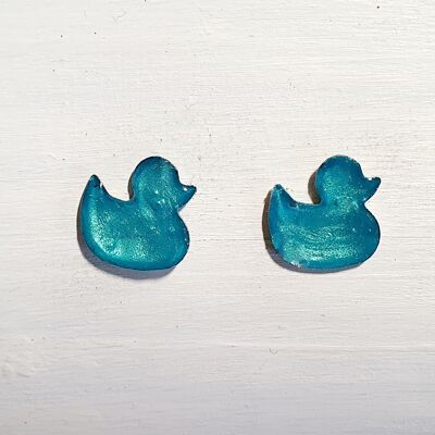 Duck studs - Iridescent blue ,SKU392