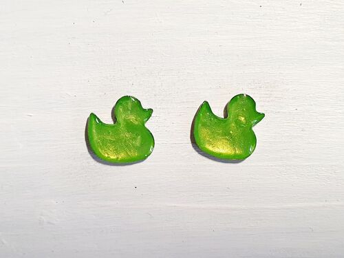 Duck studs - Iridescent green ,SKU393