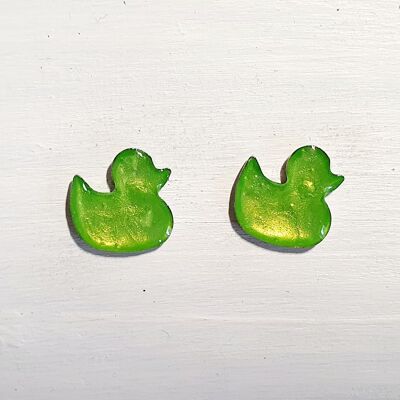 Duck studs - Iridescent green ,SKU393