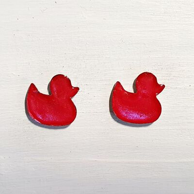 Duck studs - Iridescent pink ,SKU395