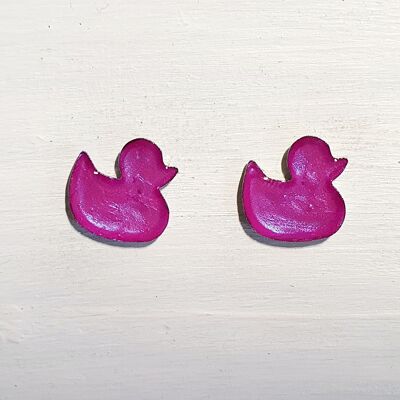 Duck studs - Iridescent purple ,SKU396