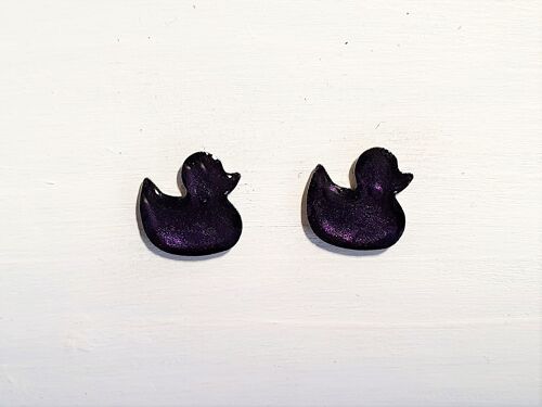 Duck studs - Deep purple pearl ,SKU401