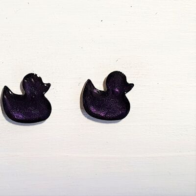Duck studs - Deep purple pearl ,SKU401