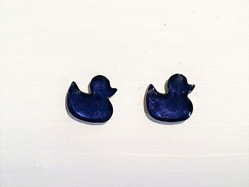 Duck studs - Midnight pearl ,SKU402