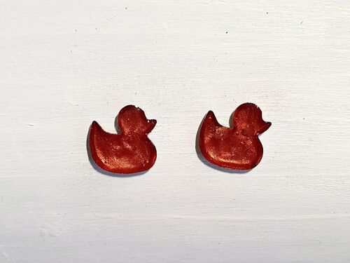 Duck studs - Iridescent copper ,SKU405