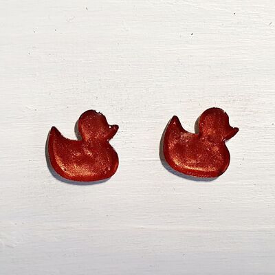 Duck studs - Iridescent copper ,SKU405