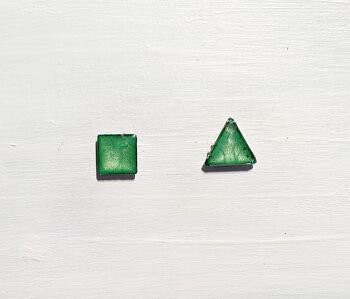 Mini triangles et clous carrés - Vert ,SKU416