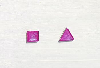 Mini triangles et clous carrés - Violet irisé ,SKU422